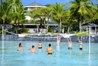 Water volleyball, billiards, and table tennis are some of the various leisure activities friends and families enjoy at Plantation Bay.